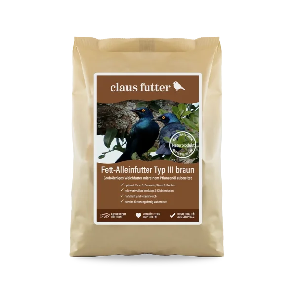 Claus Fett-Alleinfutter III braun – größere Insektenfresser, 5 kg
