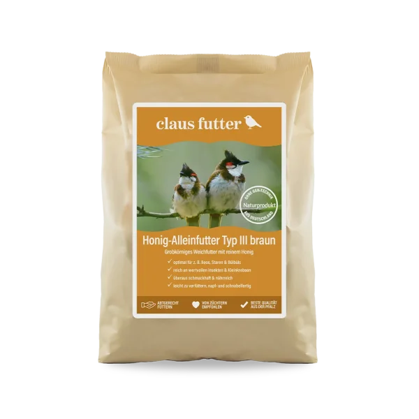 Claus Honig-Alleinfutter III braun – für größere Weichfresser, 5 kg