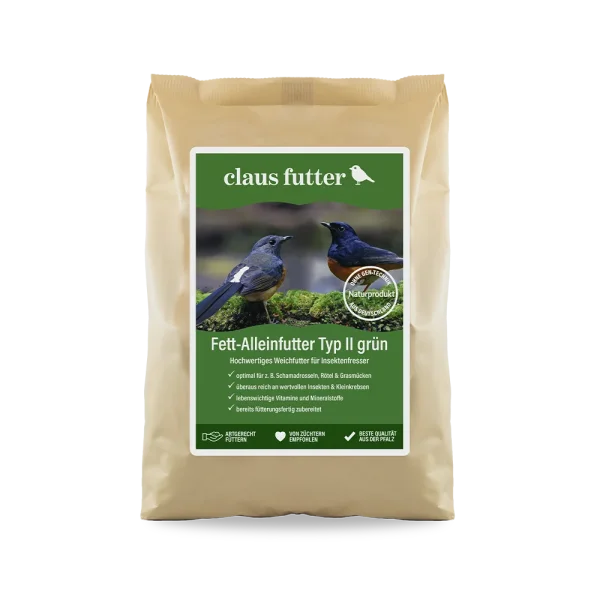Claus Fett-Alleinfutter II grün – Weichfutter für Insektenfresser, 5 kg
