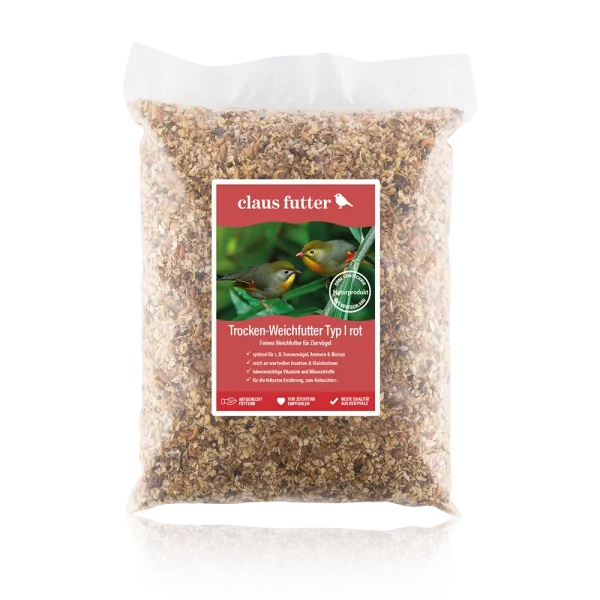 Claus Trocken-Weichfutter I rot – für Insektenfresser, 25 kg