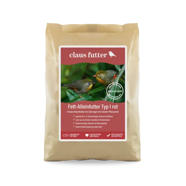 Claus Fett-Alleinfutter I rot – Weichfutter für Insektenfresser, 25 kg