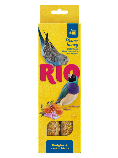 RIO Sticks für Wellensittiche und exotische Vögel mit Honig, 2x40 g
