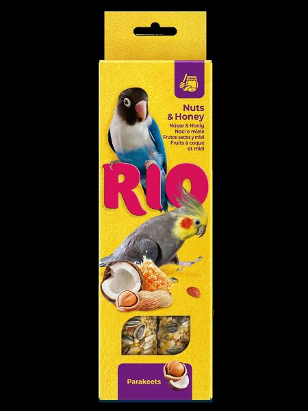 RIO Sticks für Großsittiche mit Honig und Nüssen, 2x75 g