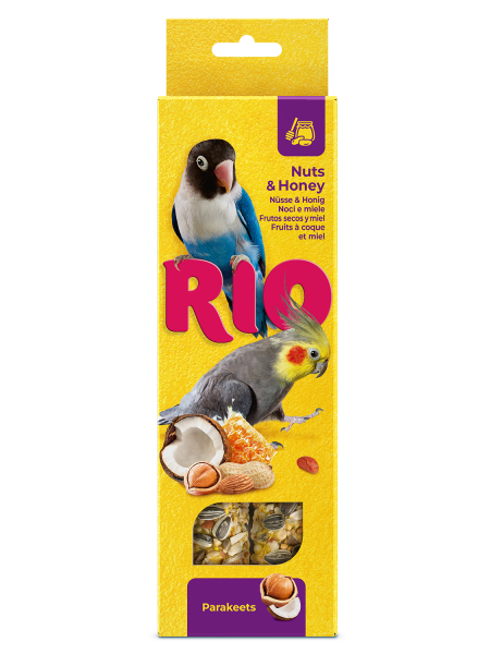 RIO Sticks für Großsittiche mit Honig und Nüssen, 2x75 g