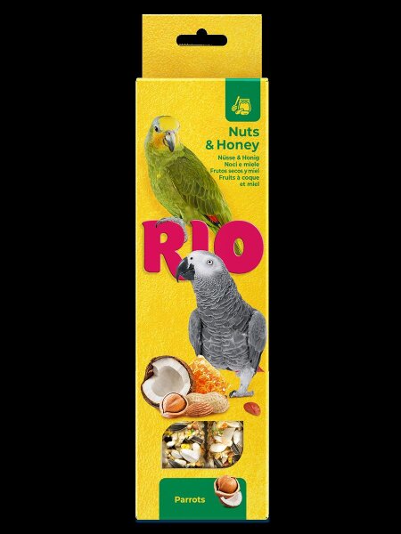 RIO Sticks für Papageien mit Honig und Nüssen, 2x90 g