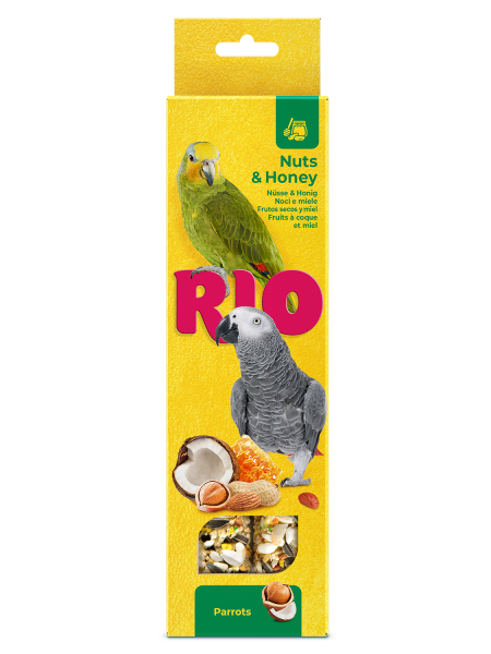 RIO Sticks für Papageien mit Honig und Nüssen, 2x90 g