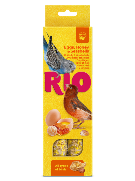 RIO Sticks für alle Vögel mit Ei und Muschelkalk, 2x40 g